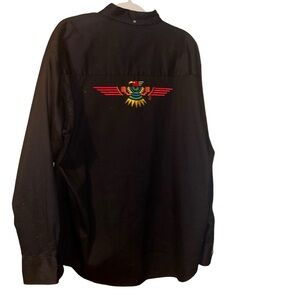 Vintage 90s Thunder Bird Multicolor Embroidered Button Shirt Rare Native USA Vtg